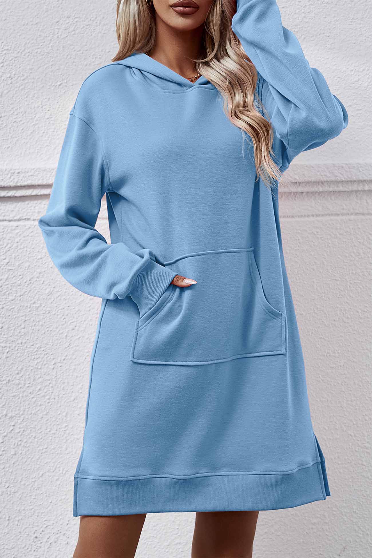 Midi Hoodie Dress with Pocket Slit