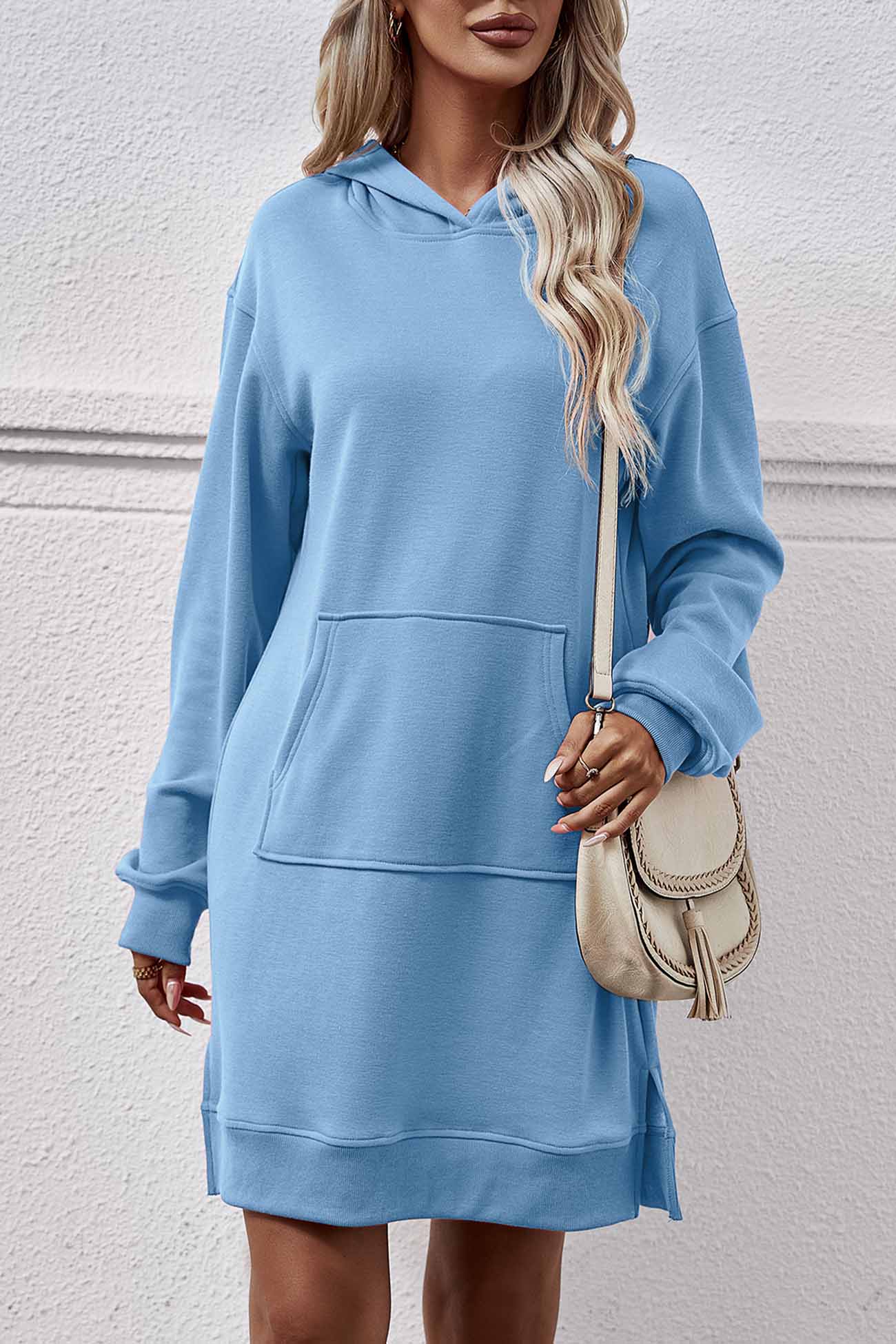 Midi Hoodie Dress with Pocket Slit