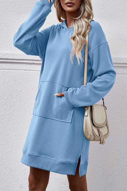 Midi Hoodie Dress with Pocket Slit