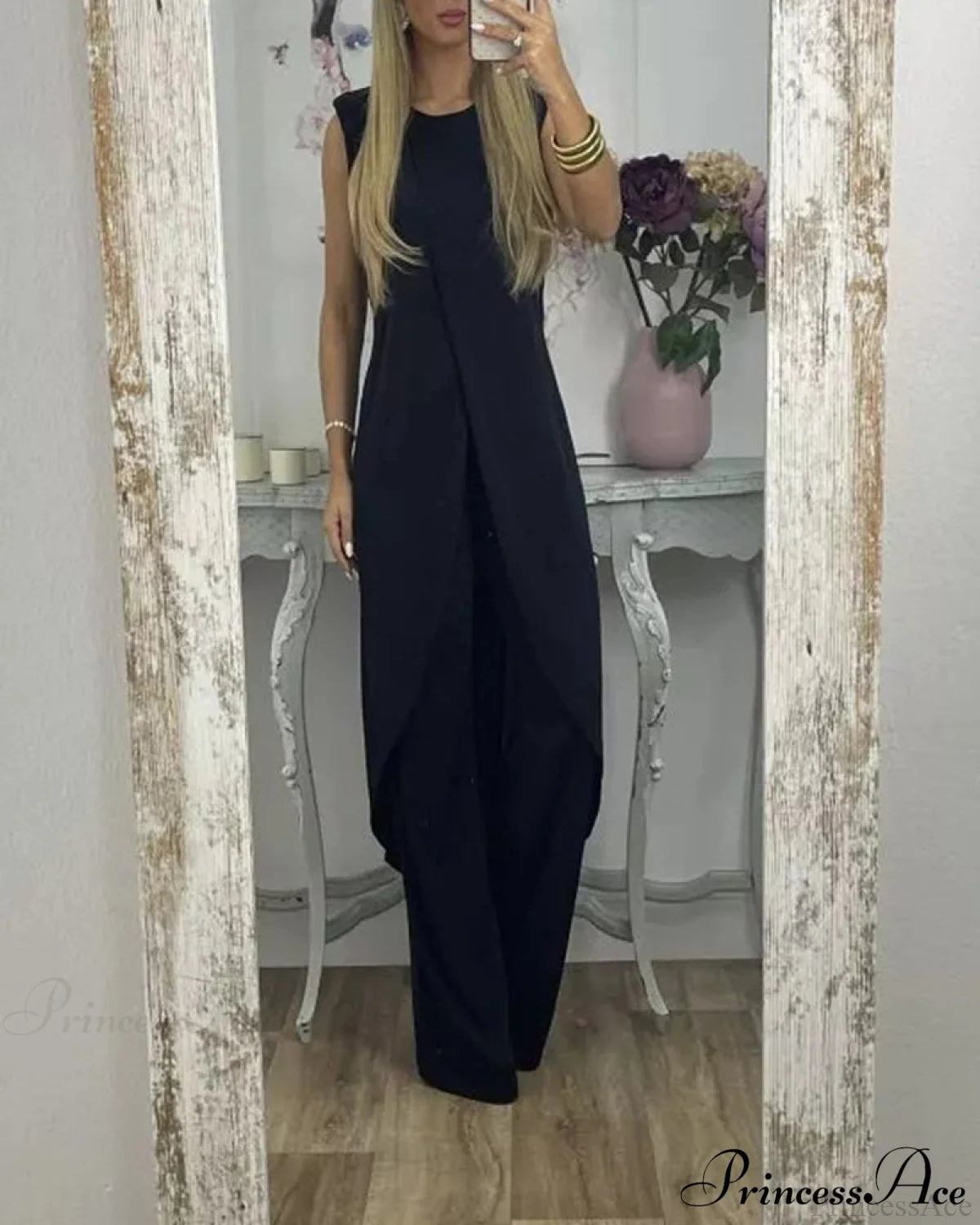 Sleeveless two-piece set Black Casual Dresses Clothes Dresses SALE Summer Two-Piece Sets