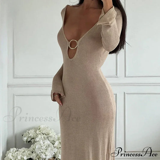 Sleeveless Knitted Tank Maxi Dress