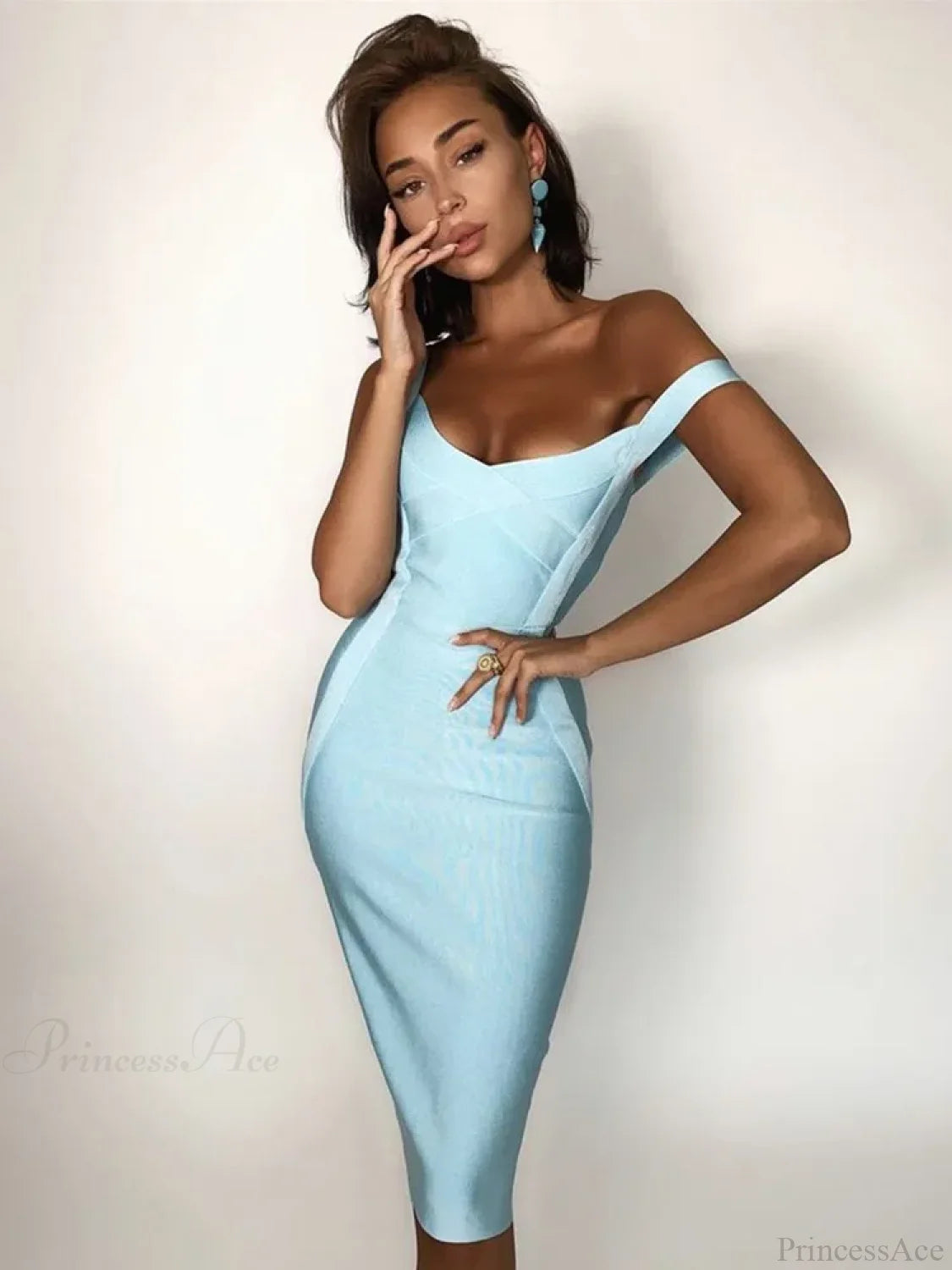 Sleeveless Rayon Bodycon Party Dress Partydress-241208