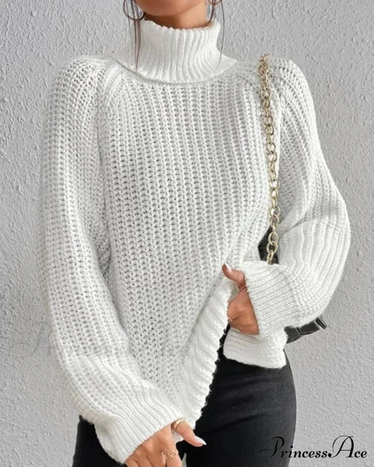 Raglan sleeve turtleneck slit sweater White 2023 F/W 23BF clothes discount Pullovers Sweaters Sweaters & Cardigans Tops/Blouses