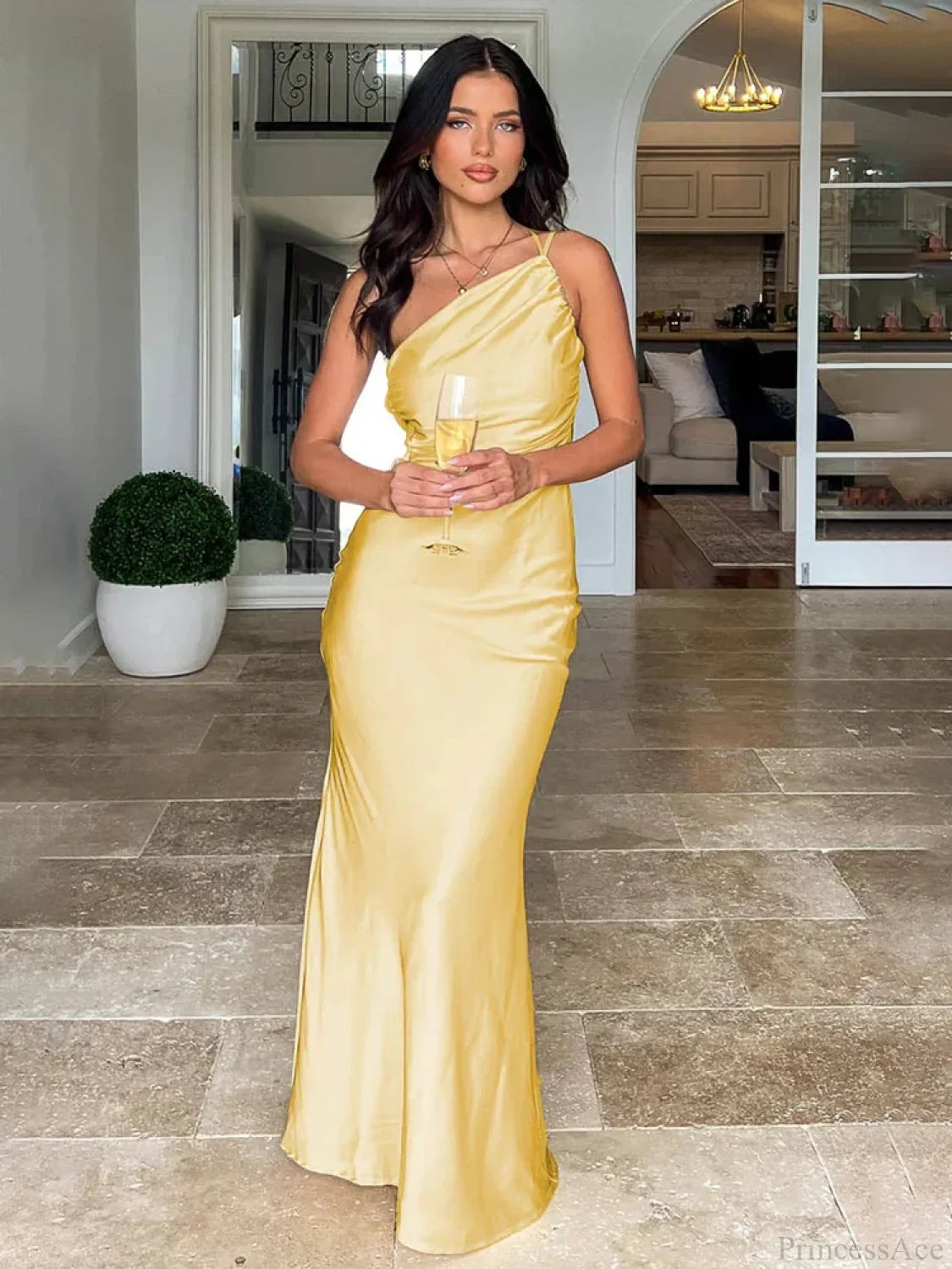 Slim Bodycon Elegant Maxi Vacation Dress Yellow / S vacationdress-250223