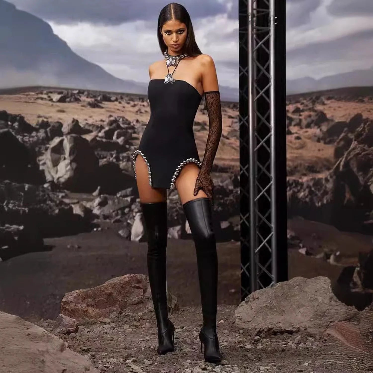 Slim Fit Sequin Evening Prom Dress black / XS promdress-250223