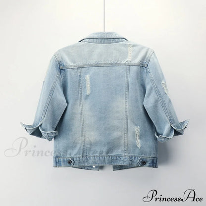 Slim Seven-Point Sleeve Denim Jacket