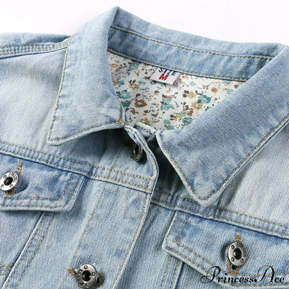 Slim Seven-Point Sleeve Denim Jacket