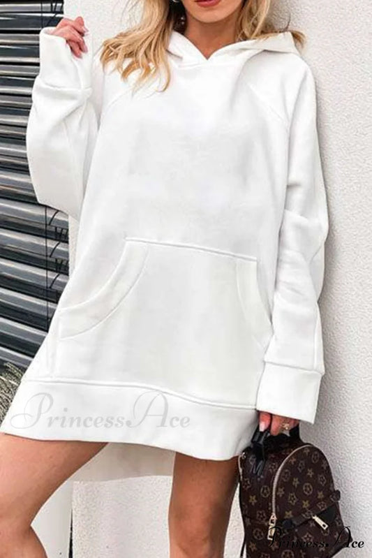 Slit Hem Hoodie White / M