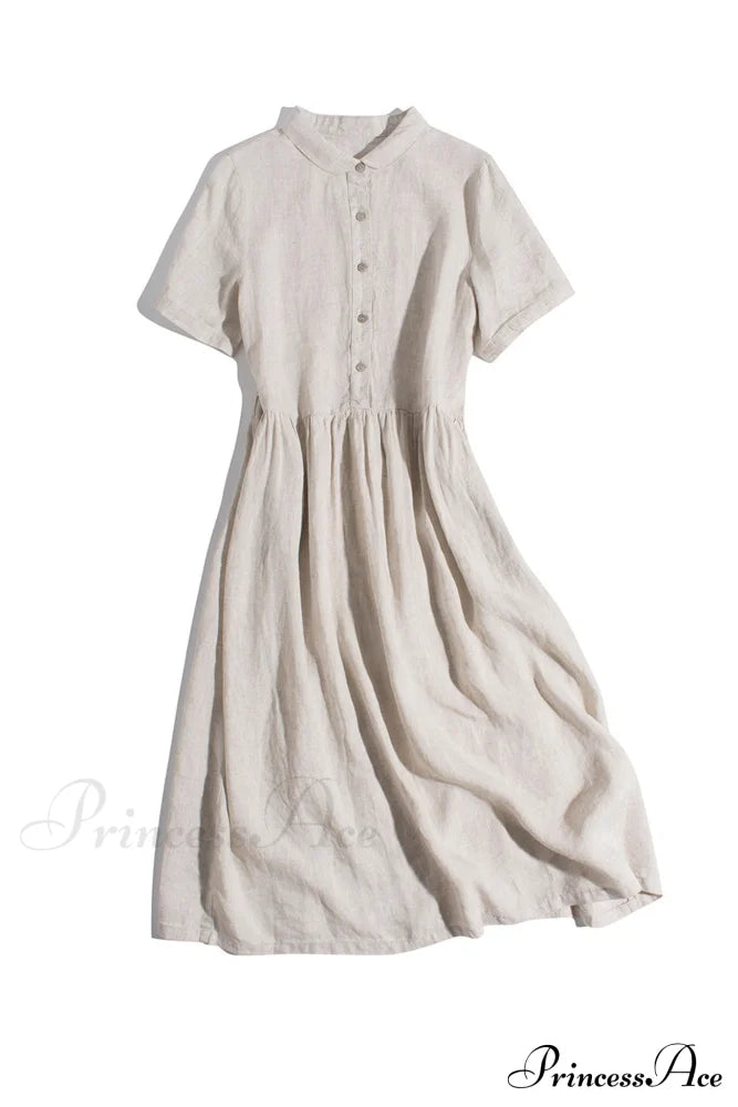 Slouchy Linen Daisy Dress / M Midi Dresses