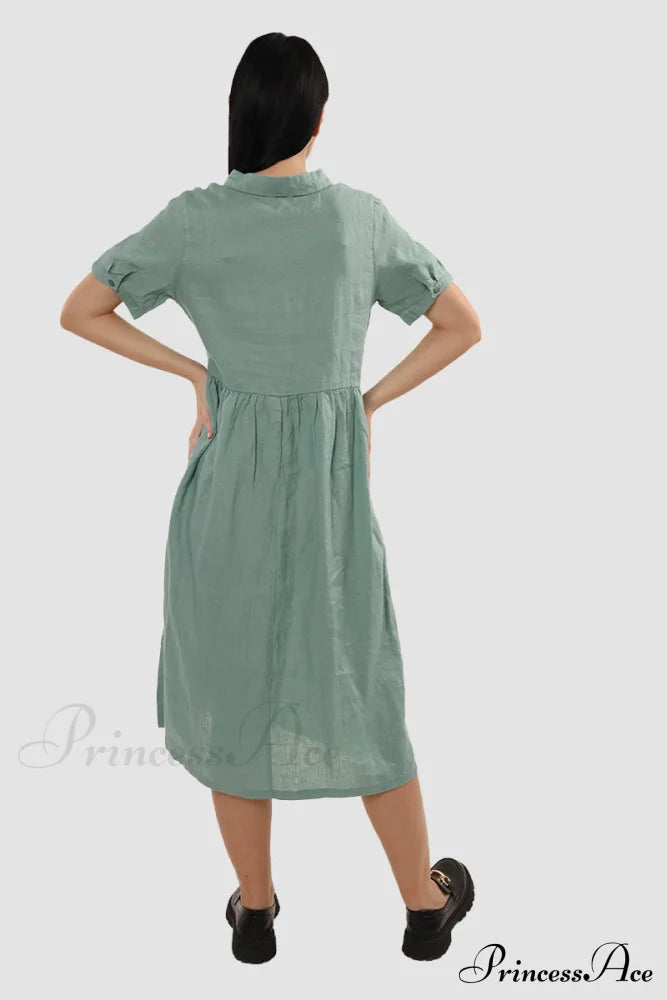 Slouchy Linen Daisy Dress Midi Dresses