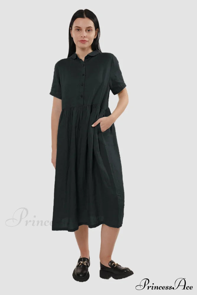 Slouchy Linen Daisy Dress Midi Dresses