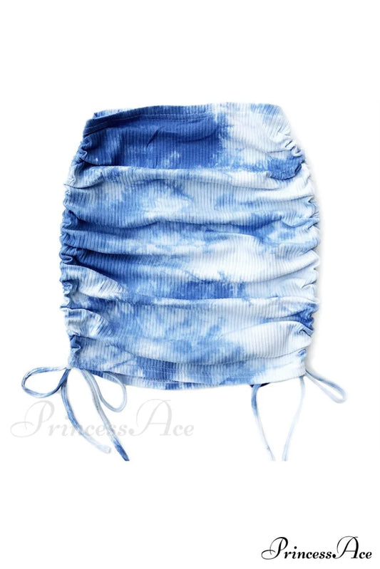 Smocked Tie Dye Skirt Blue / S Skirts