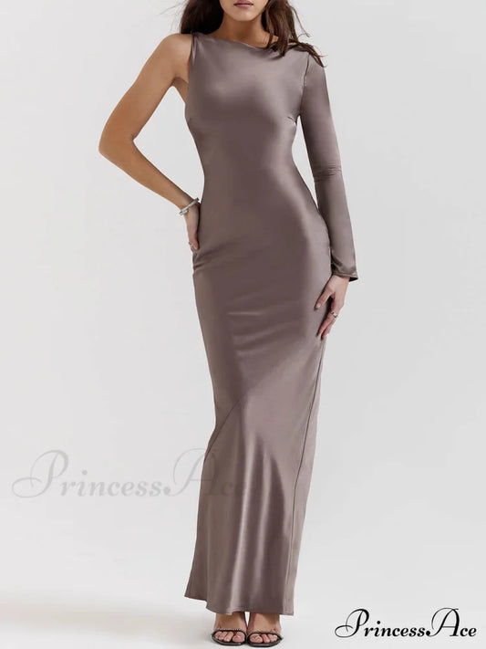 Smoke One Stylish Sleeve Maxi Dress Grey / S Dresses