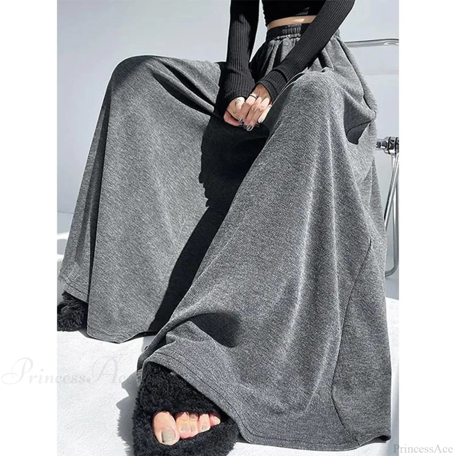 Soft High Waist Casual Wide Leg Pants