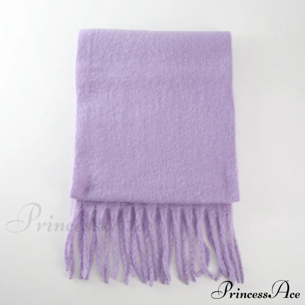 Soft Warm Thick Cozy Elegant Modern Trendy Classic Scarf Purple