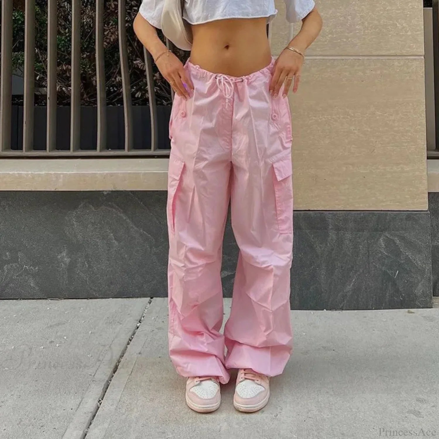 Solid Cargo Streetwear Slim Drawstring Pant pant-250223