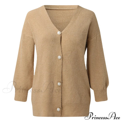 Solid Casual Cardigan Womens Cotton Sweaters