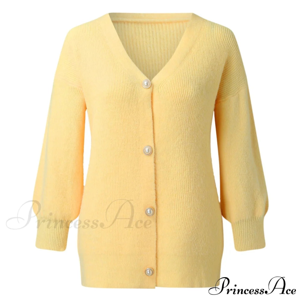 Solid Casual Cardigan Womens Cotton Sweaters