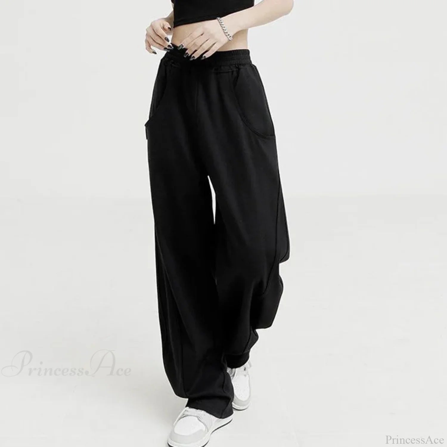 Solid Casual Street Dance Pants Black / S
