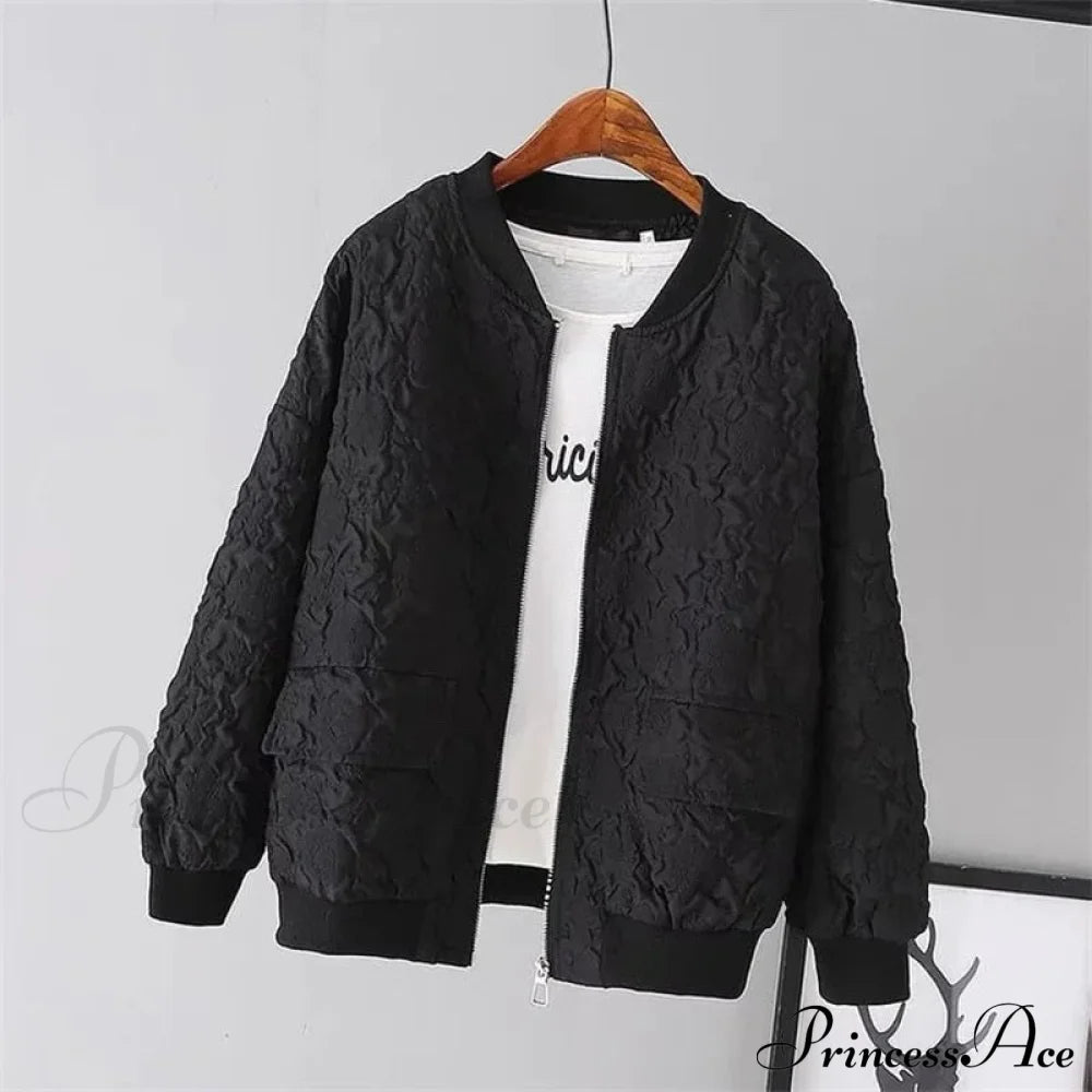 Solid Color Ladies Short Baseball Jacket