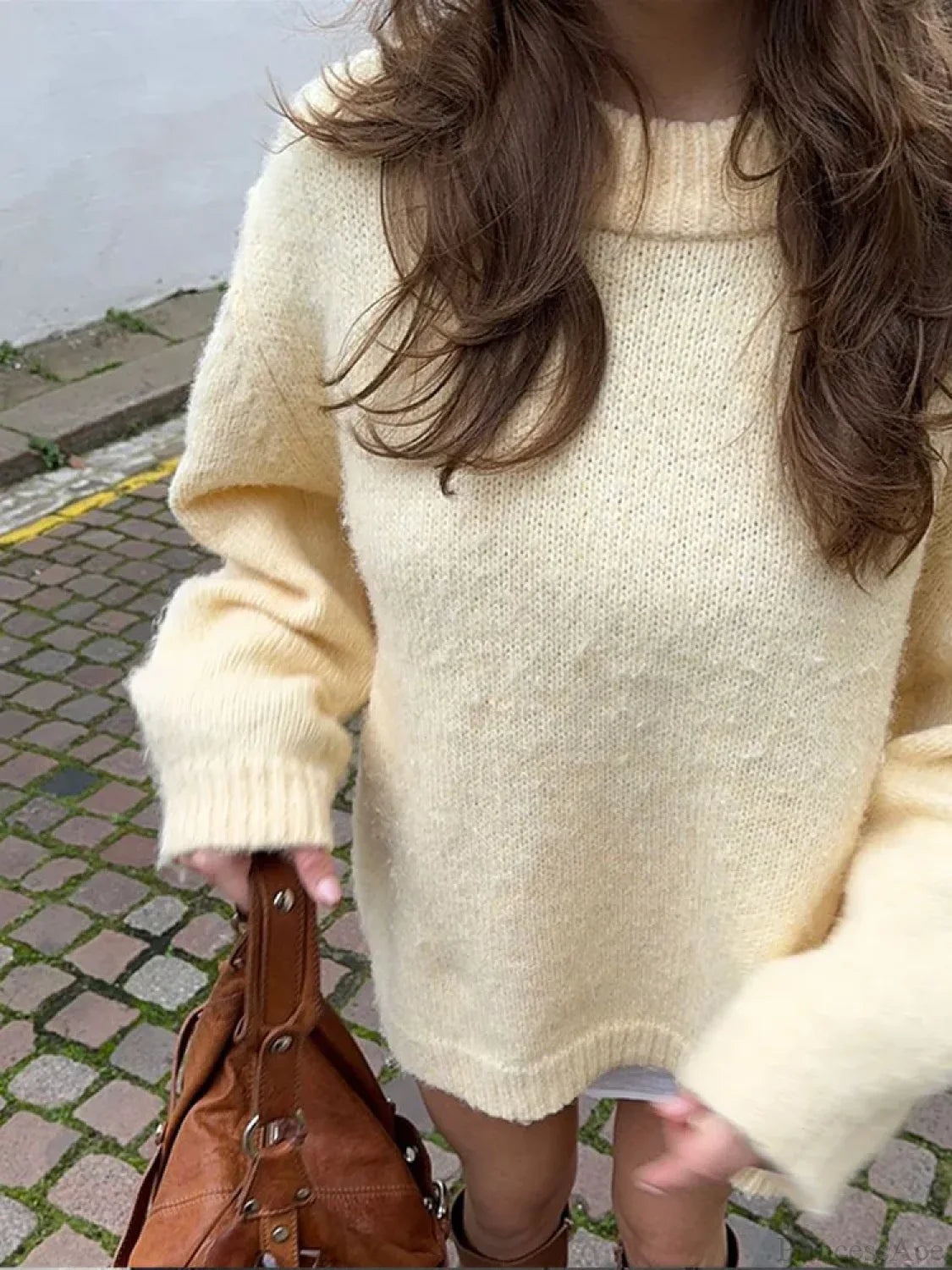 Solid Color Long Sleeve Pullover Sweater