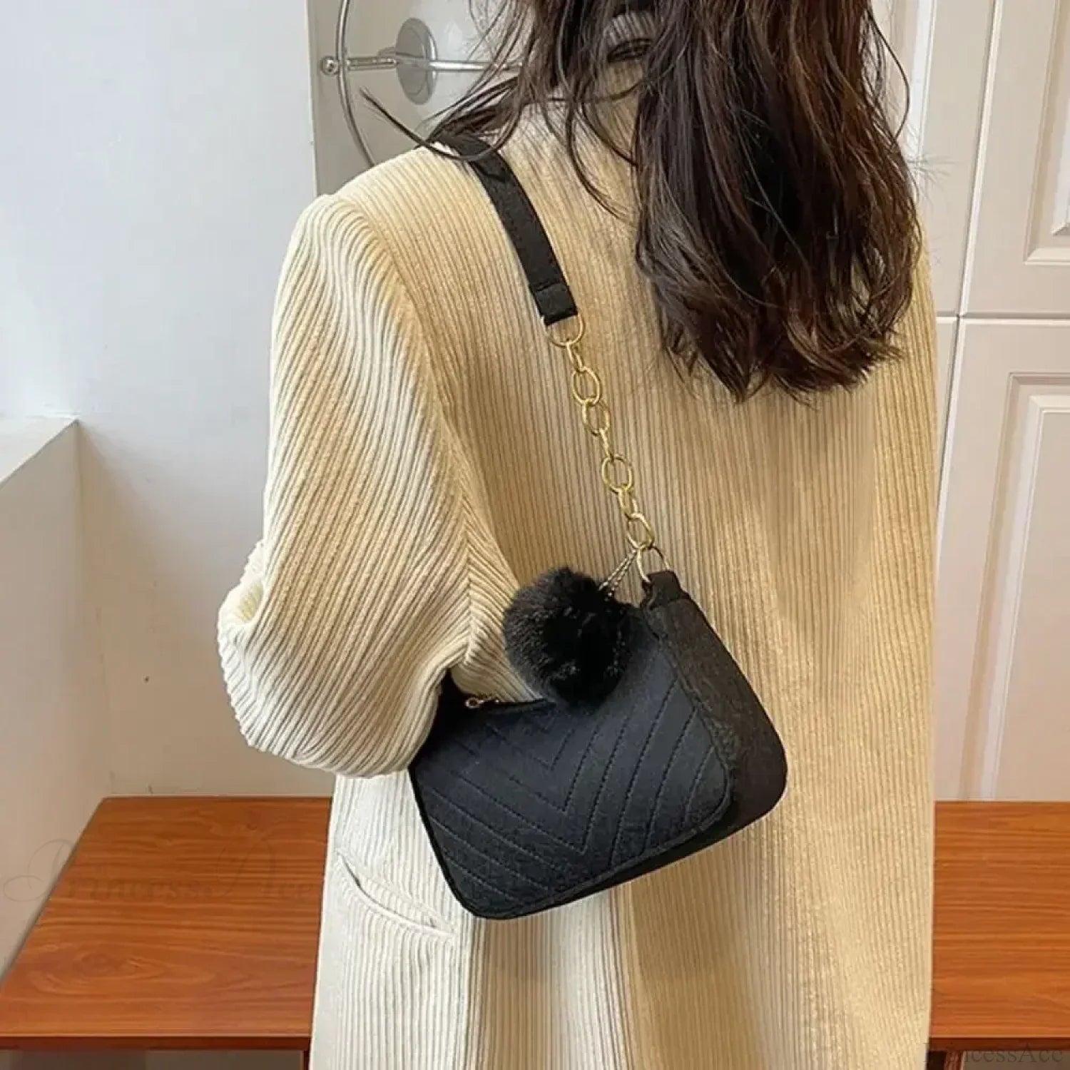 Solid Color Mini Underarm Shoulder Bag shoulder-250126
