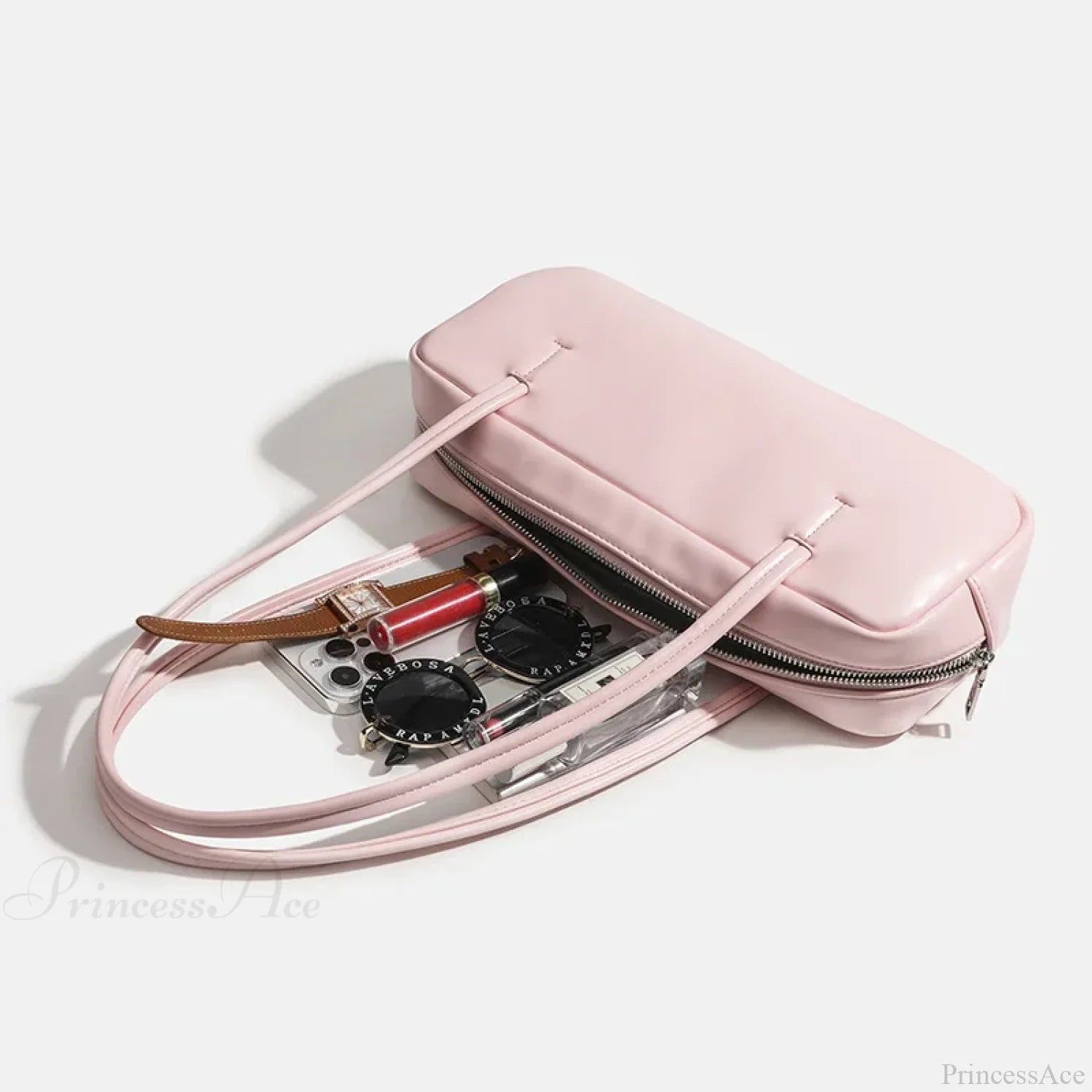 Solid Color Zipper Shoulder Bag for Women shoulder-250126