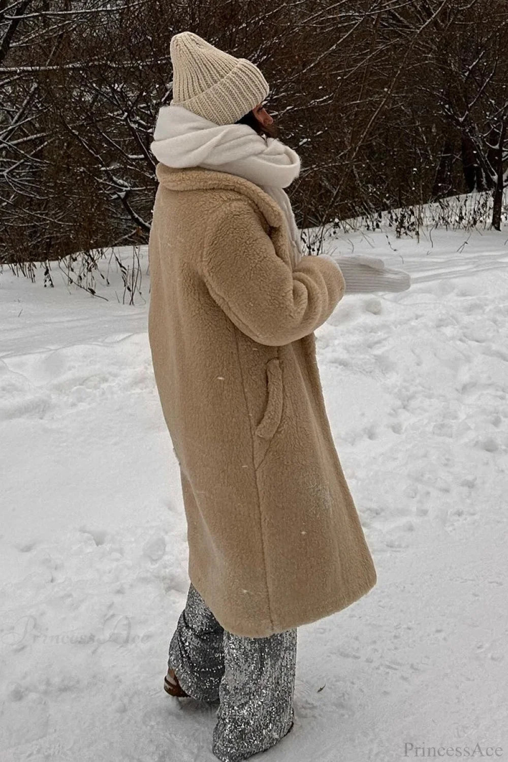 Solid Fleece Warm Casual loose fit Overcoat