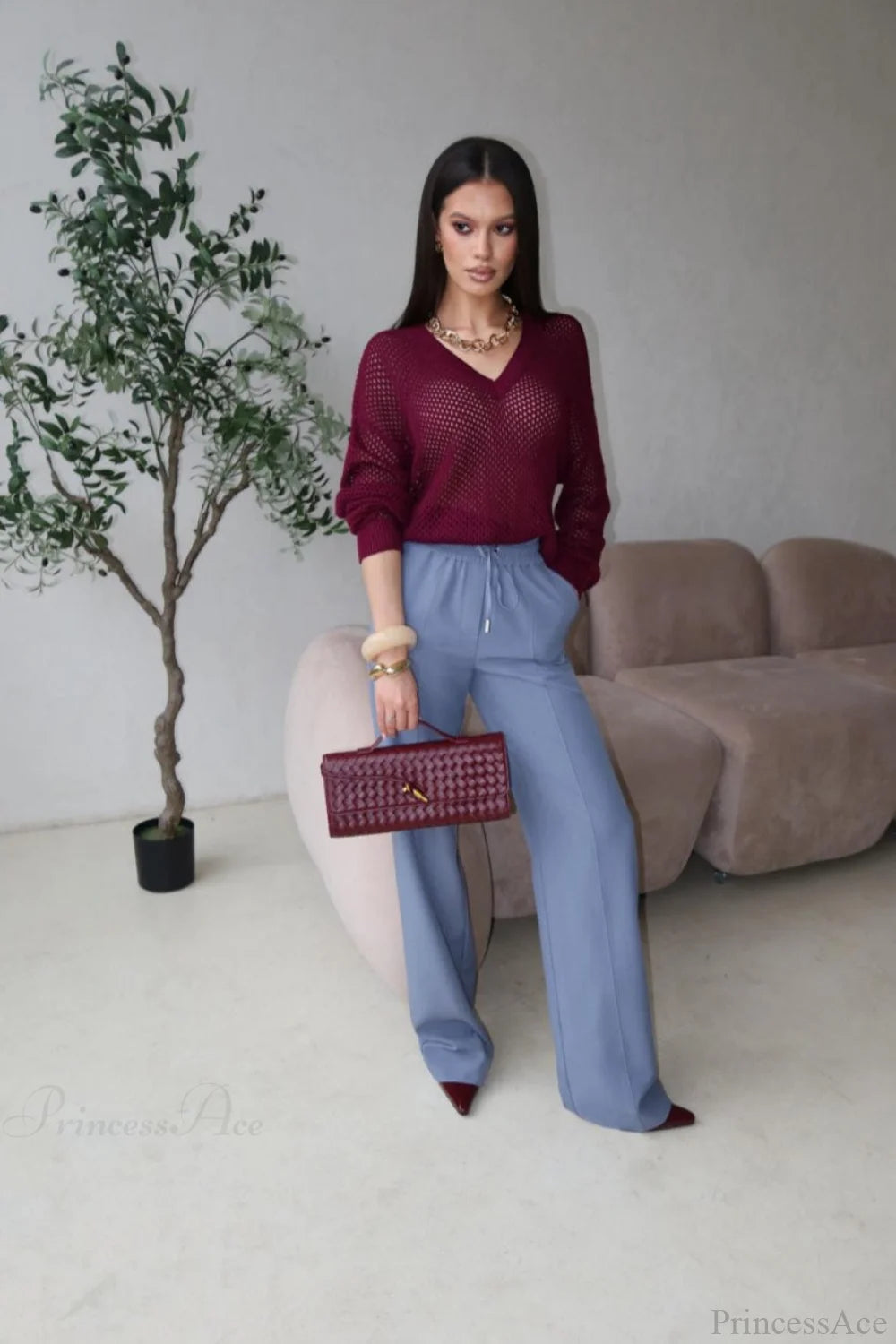 Solid Minimalist Cutout Chic Cropped Sweater