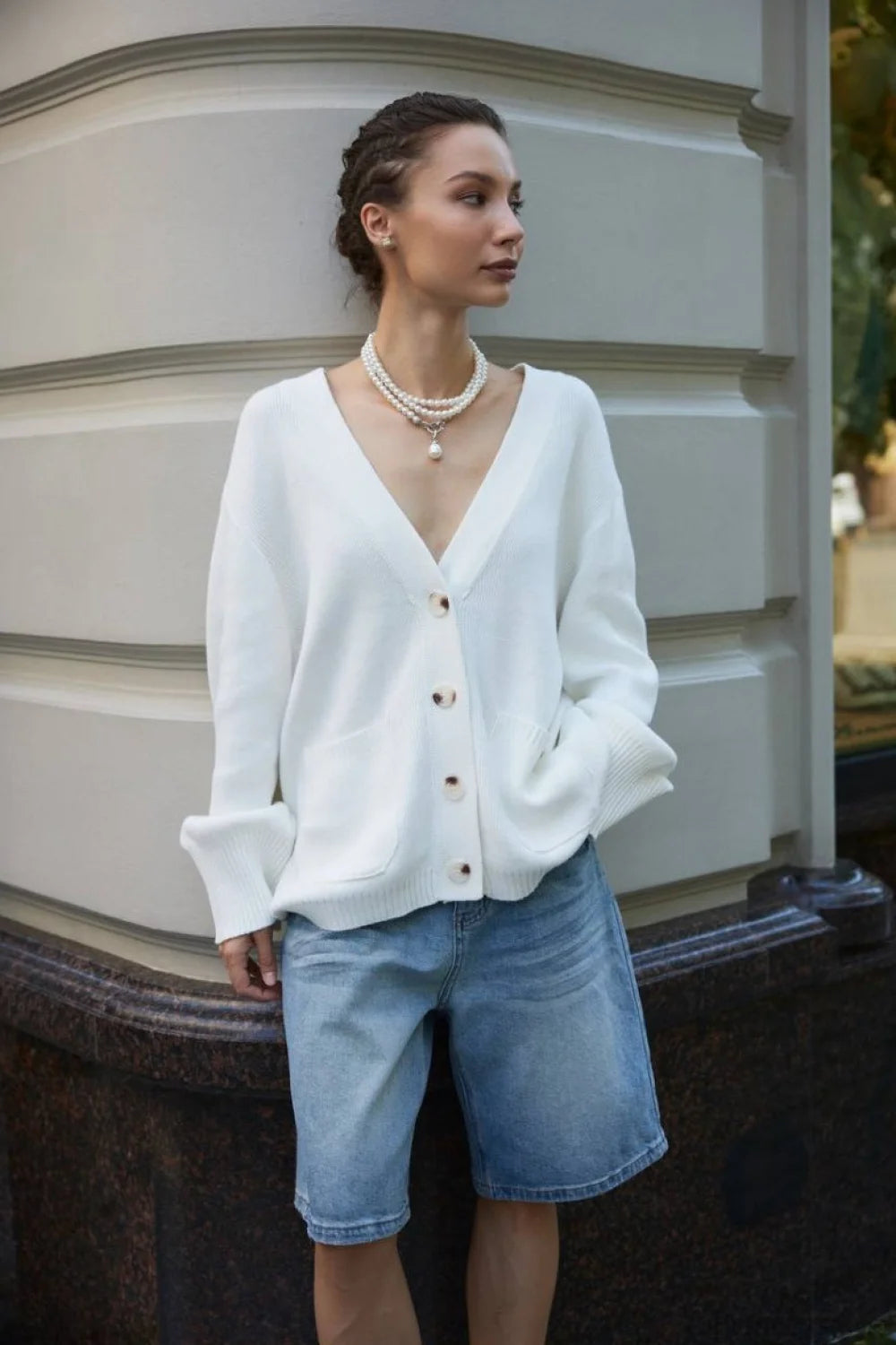Solid Minimalist Sheer Long Sleeve Sweater