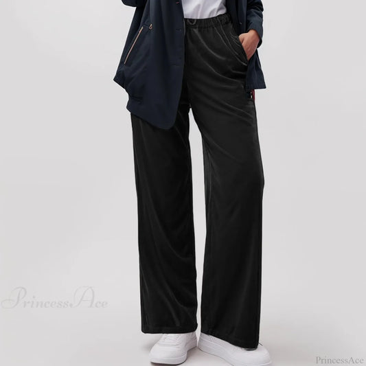 Solid Pocket Stretch Yoga Casual Pants Black / S