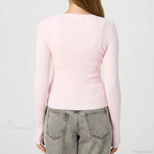 Solid Ribbed Button Up Slim Knit Cardigan cardiagn-250126