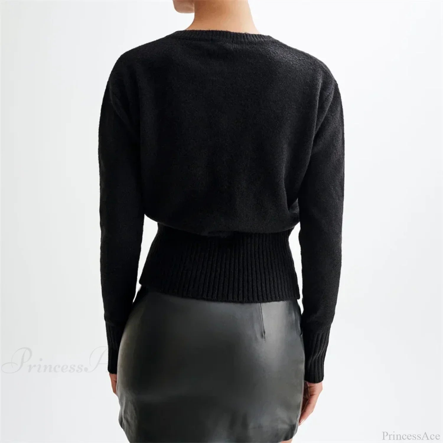 Solid Round Neck Single Breasted Y2K Style Knit Cardigan cardiagn-250126