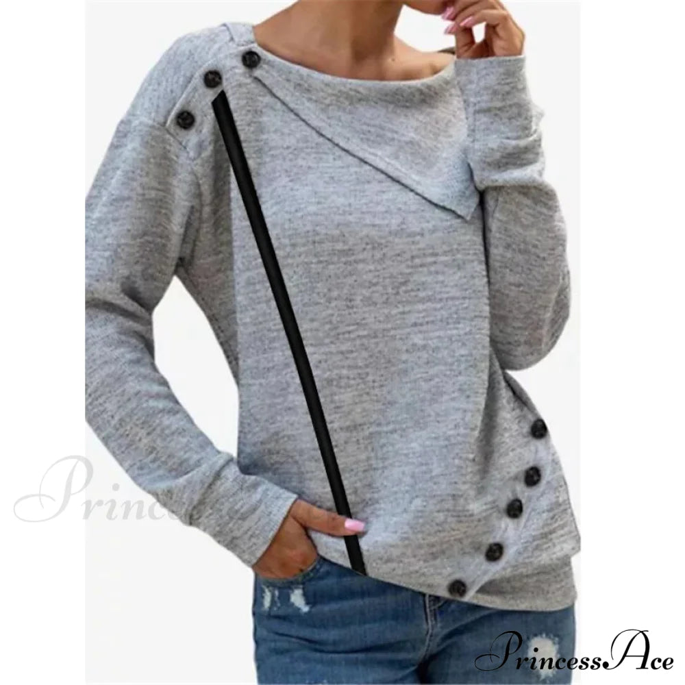 Women's Sweatshirt Pullover Solid Color Gray __stock:200 clothes refund_fee:1200 tops