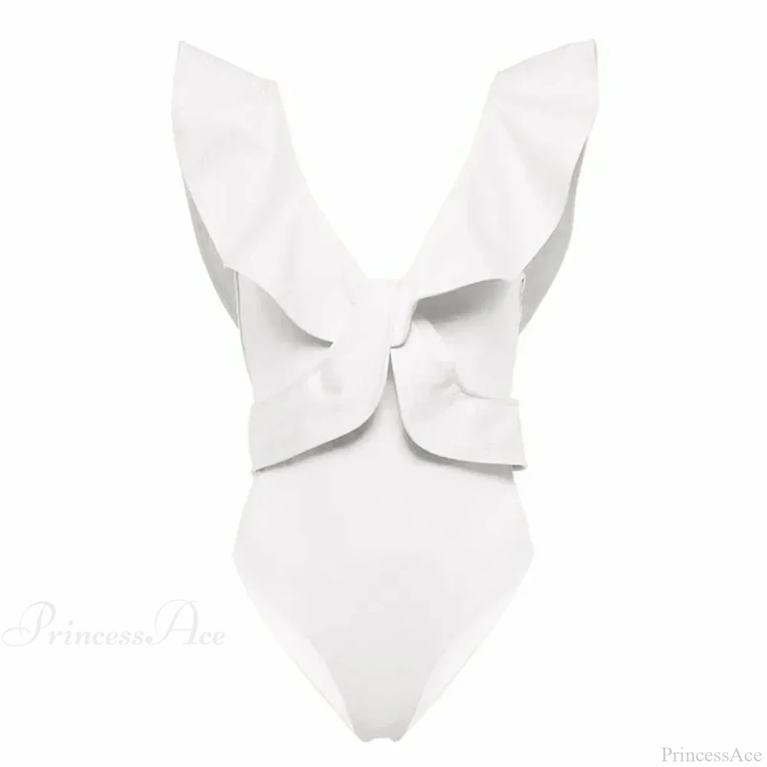 Solid V-Neck Slim Fit Swimsuit One Piece onepiece-250223