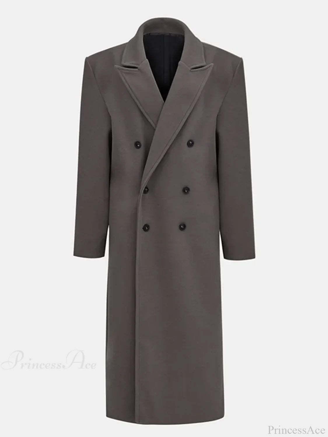 Solid Woolen Lapel Full Sleeve Overcoat