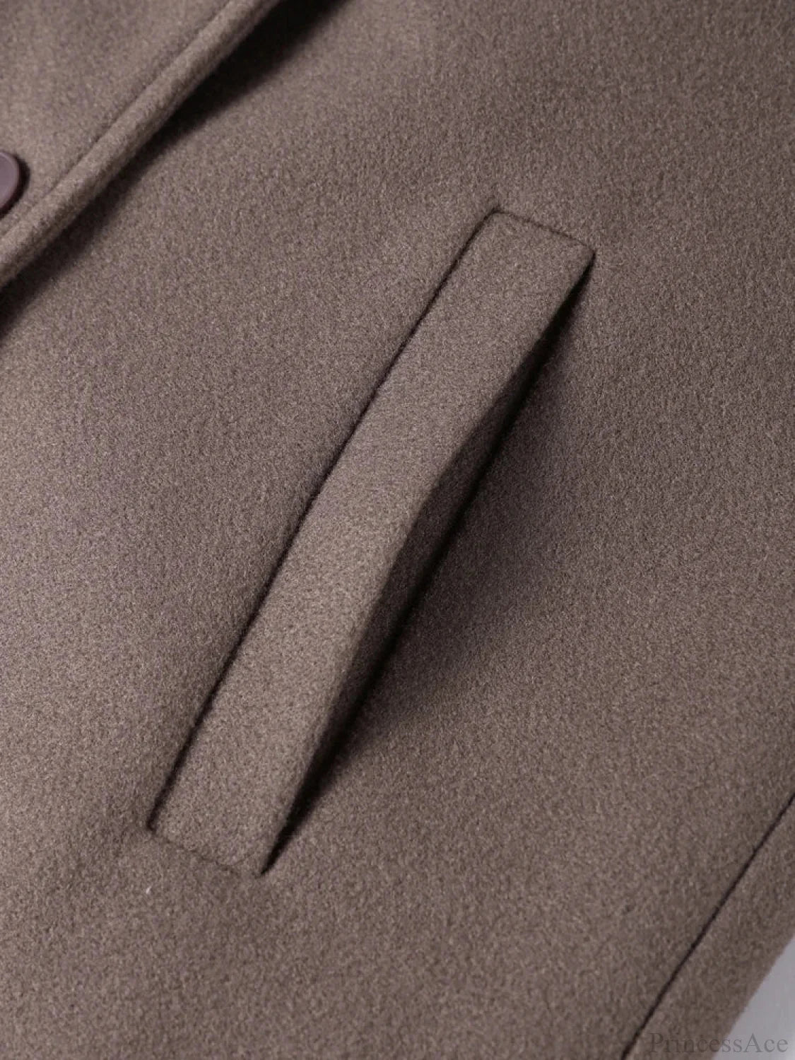 Solid Woolen Lapel Full Sleeve Overcoat