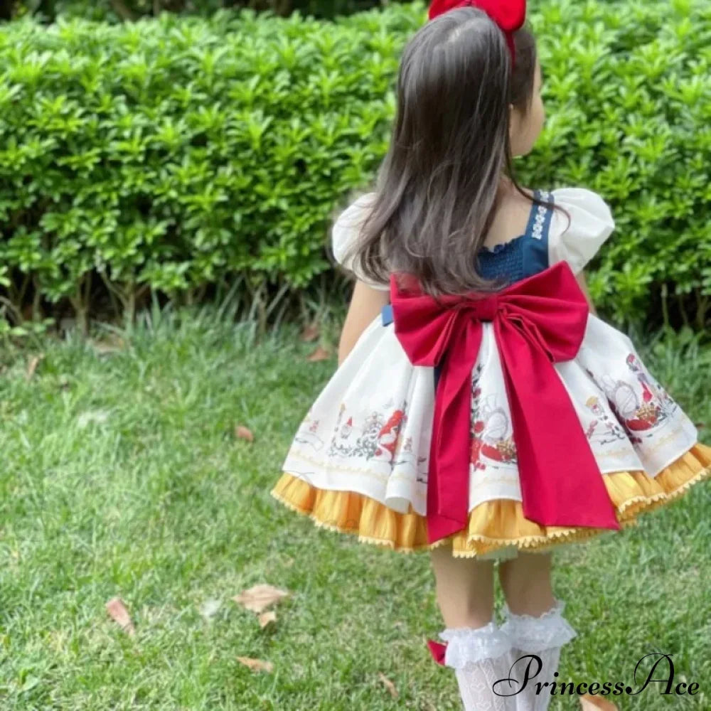 Spanish Snow White Princess Bow Lolita Kid Costume Halloween