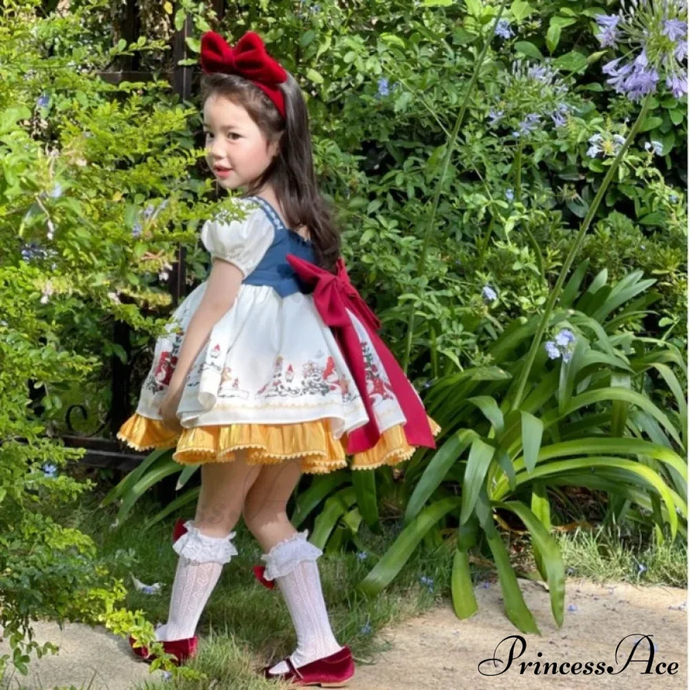 Spanish Snow White Princess Bow Lolita Kid Costume Halloween