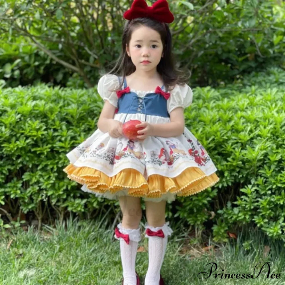 Spanish Snow White Princess Bow Lolita Kid Costume Halloween