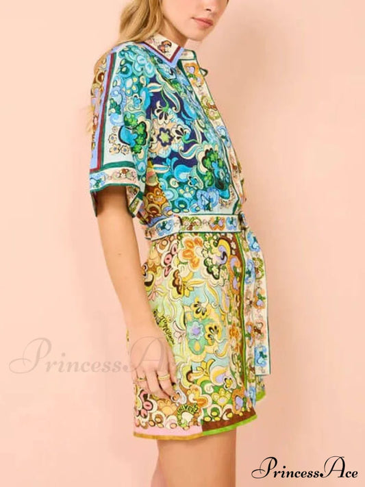 Special Satin Stylish Print Mini Dress Dresses