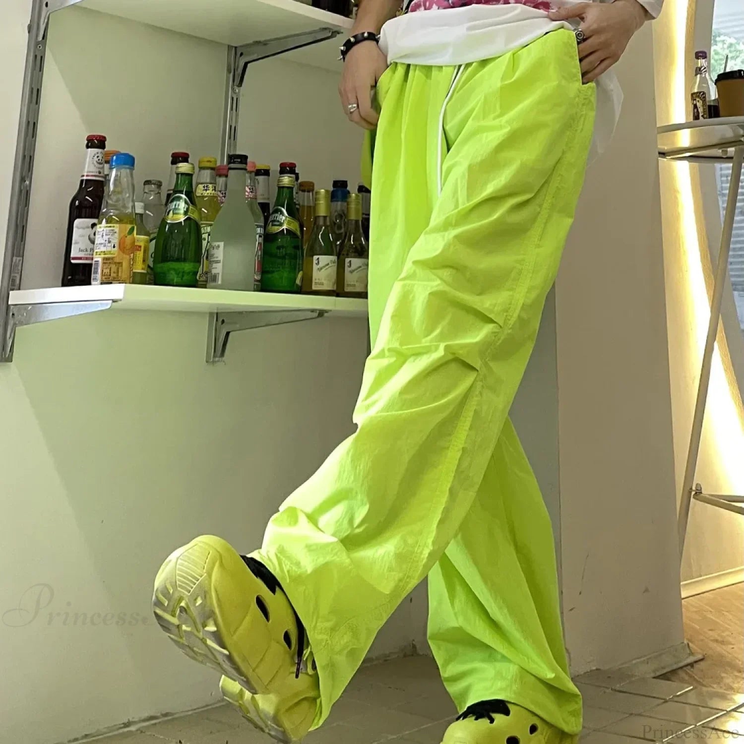 Spicy Girl Casual High Waist Pants Grass Green / S
