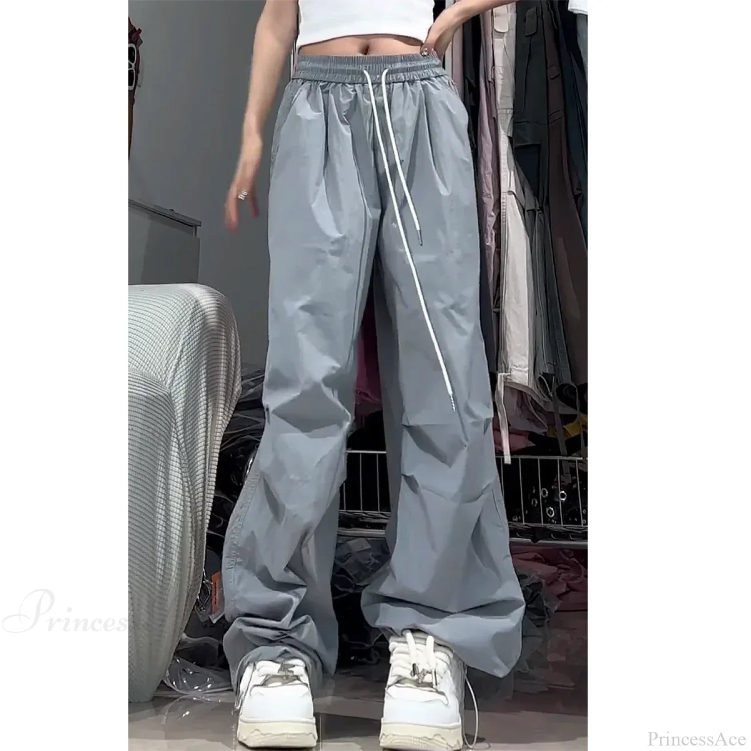 Spicy Girl Casual High Waist Pants GRAY / S