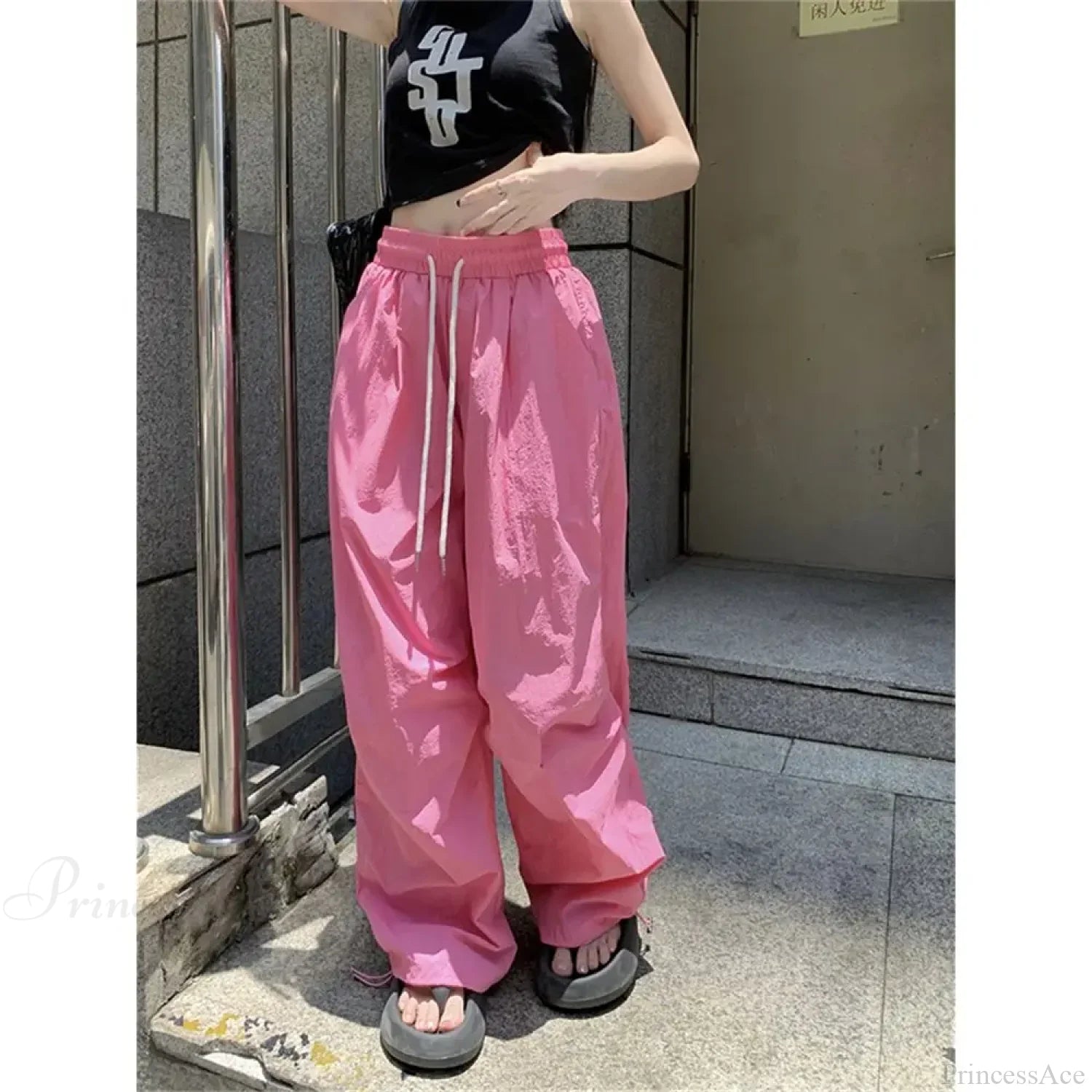 Spicy Girl Casual High Waist Pants Pink / S