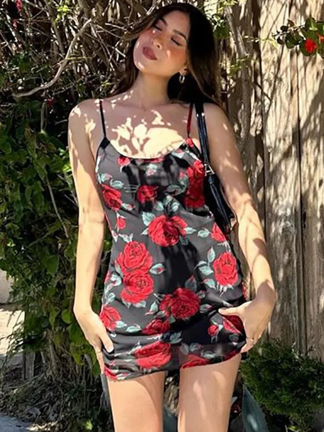 Spliced U-Neck Suspender Mini Dress minidress-250223