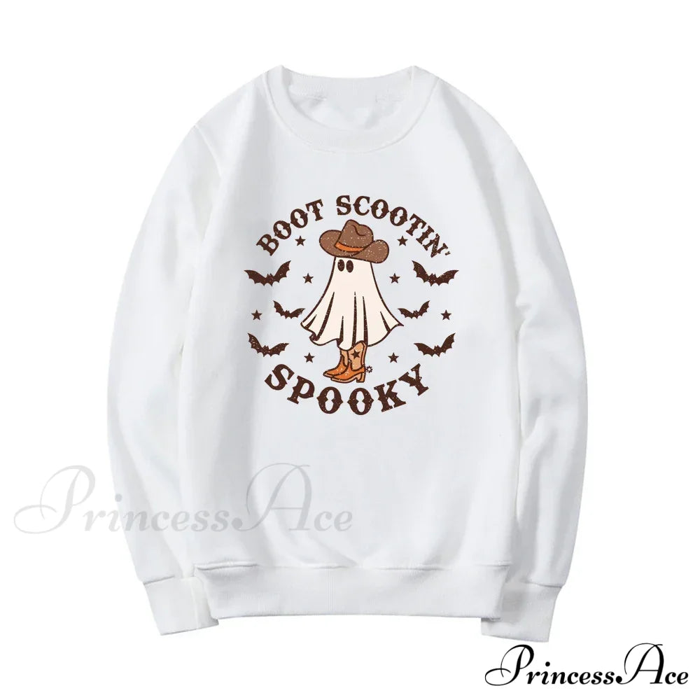 Spooky Cowboy Ghost Fun Fall Cozy Hoodie Sweatshirts & Hoodies-L