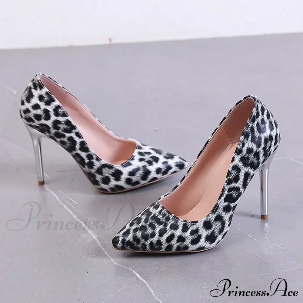 Spring Autumn Leopard Print Pointed Toe Stiletto Trendy Catwalk Women High Heel