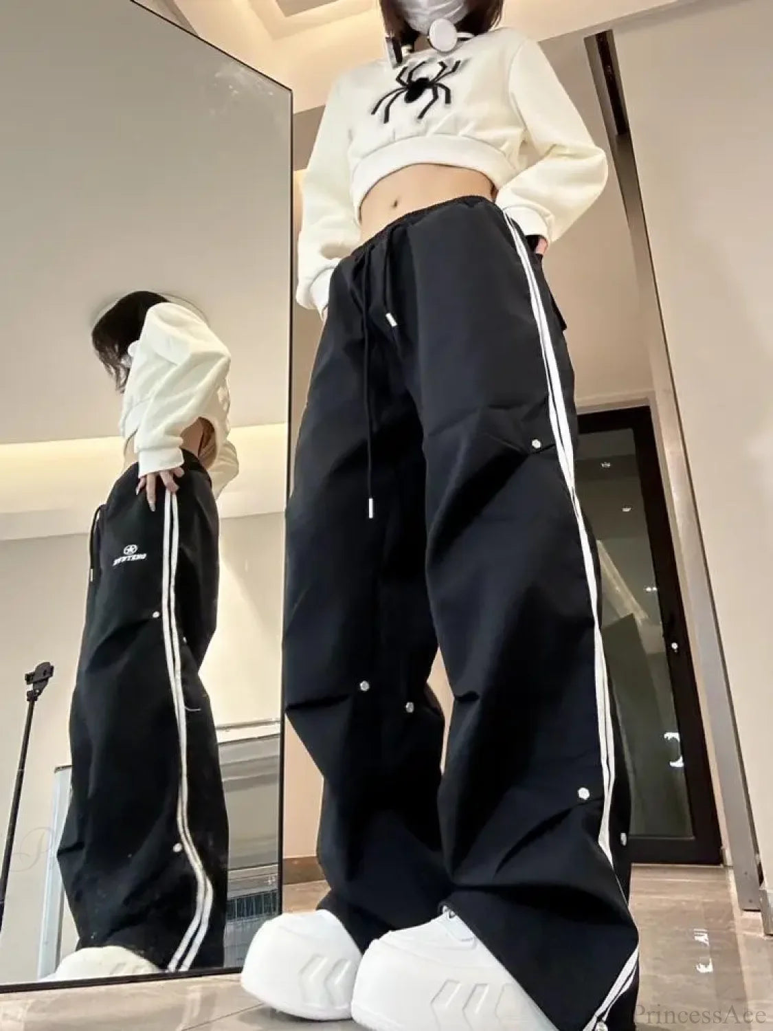 Spring Cargo Pants Joggers Black / S