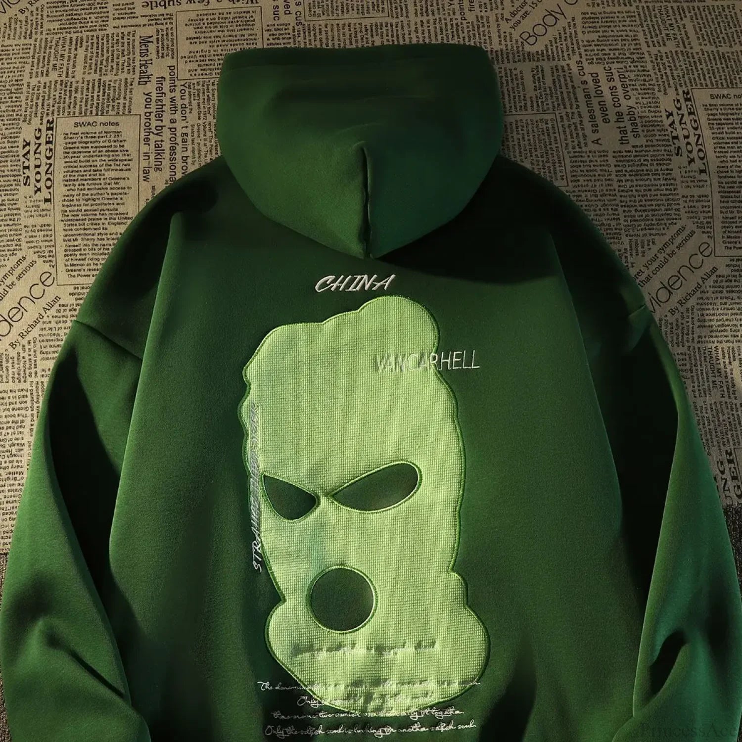 Spring Funny Head Hoodie green 1 / M
