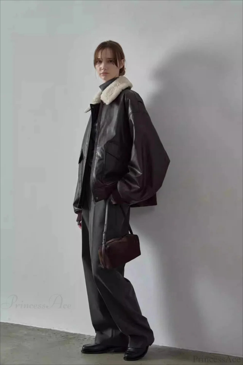 Spring Oversized Faux Leather Coat